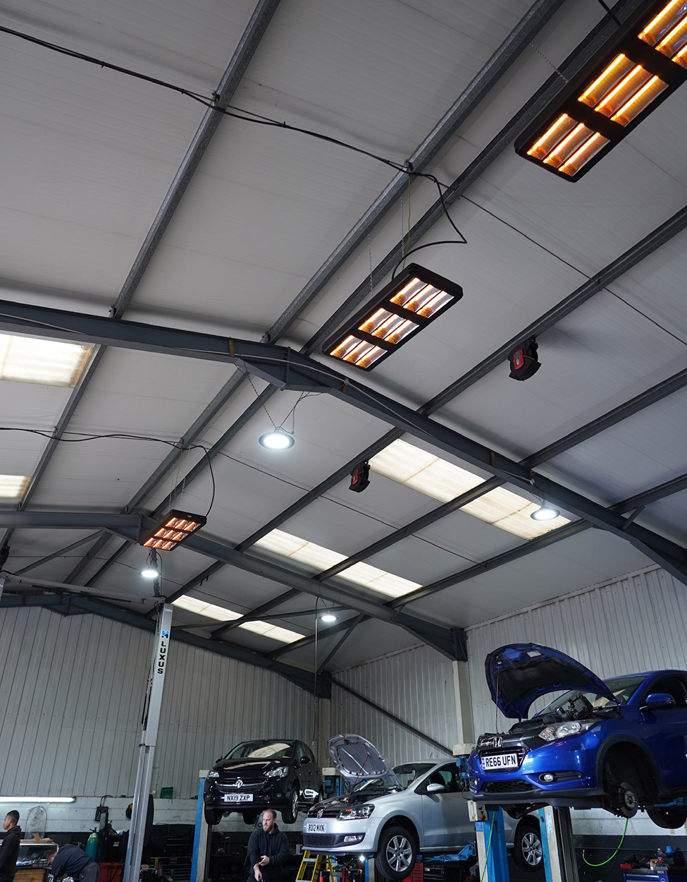 Infrared Heating Solution for Car Garages